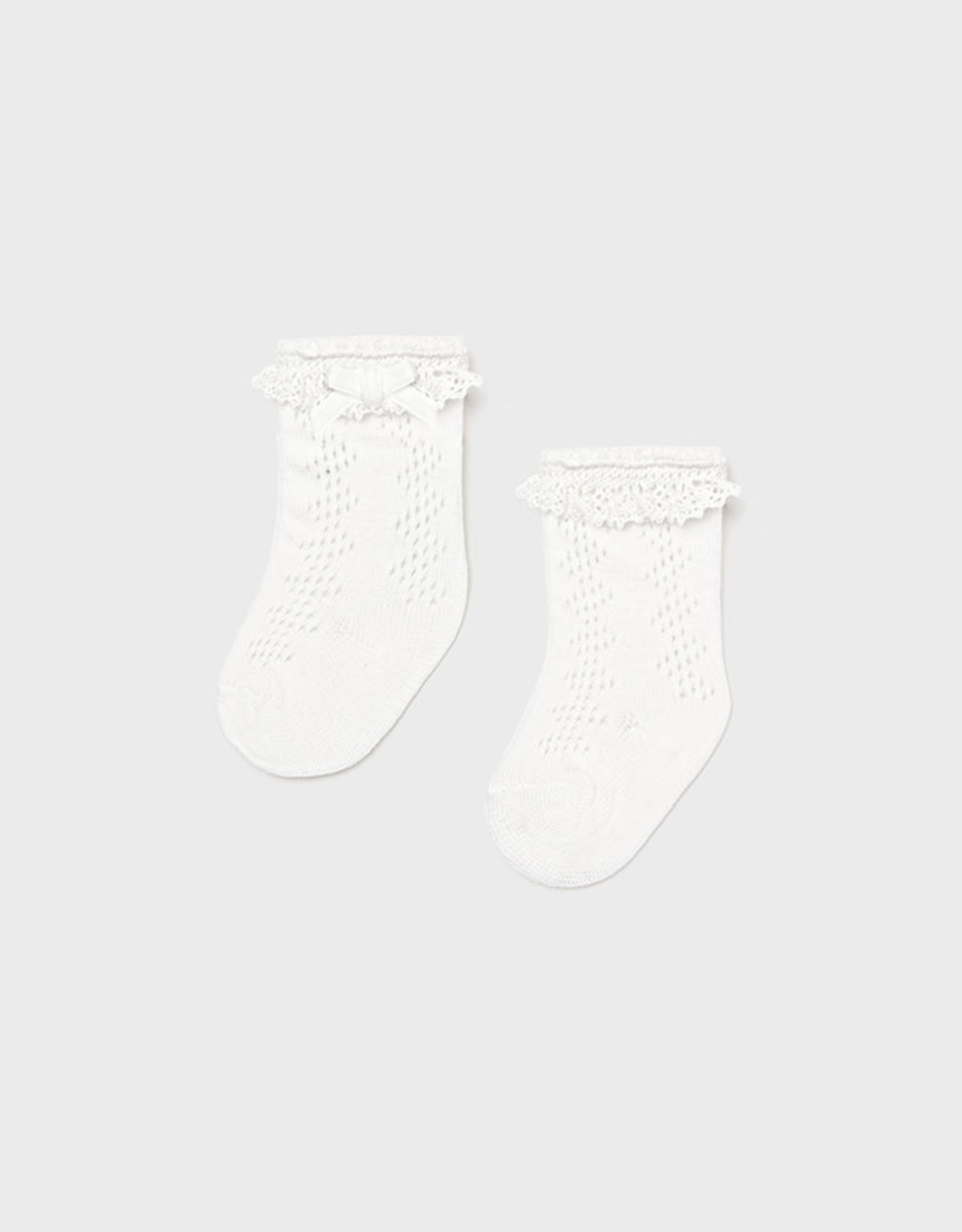 Mayoral Newborn Lace Socks - White