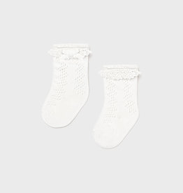 Mayoral Newborn Lace Socks - White