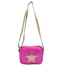 Star Purse with Rainbow Straps - Hot Pink