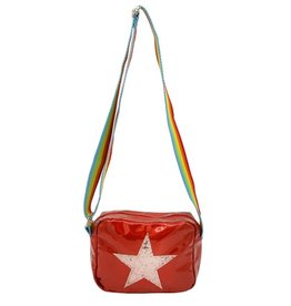 Red Star Purse with Rainbow Straps