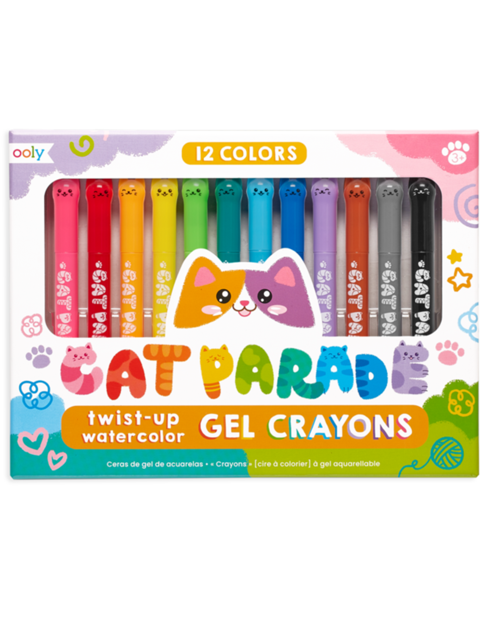 ooly Cat Parade 12 pk Twist-up Watercolor Gel Crayons
