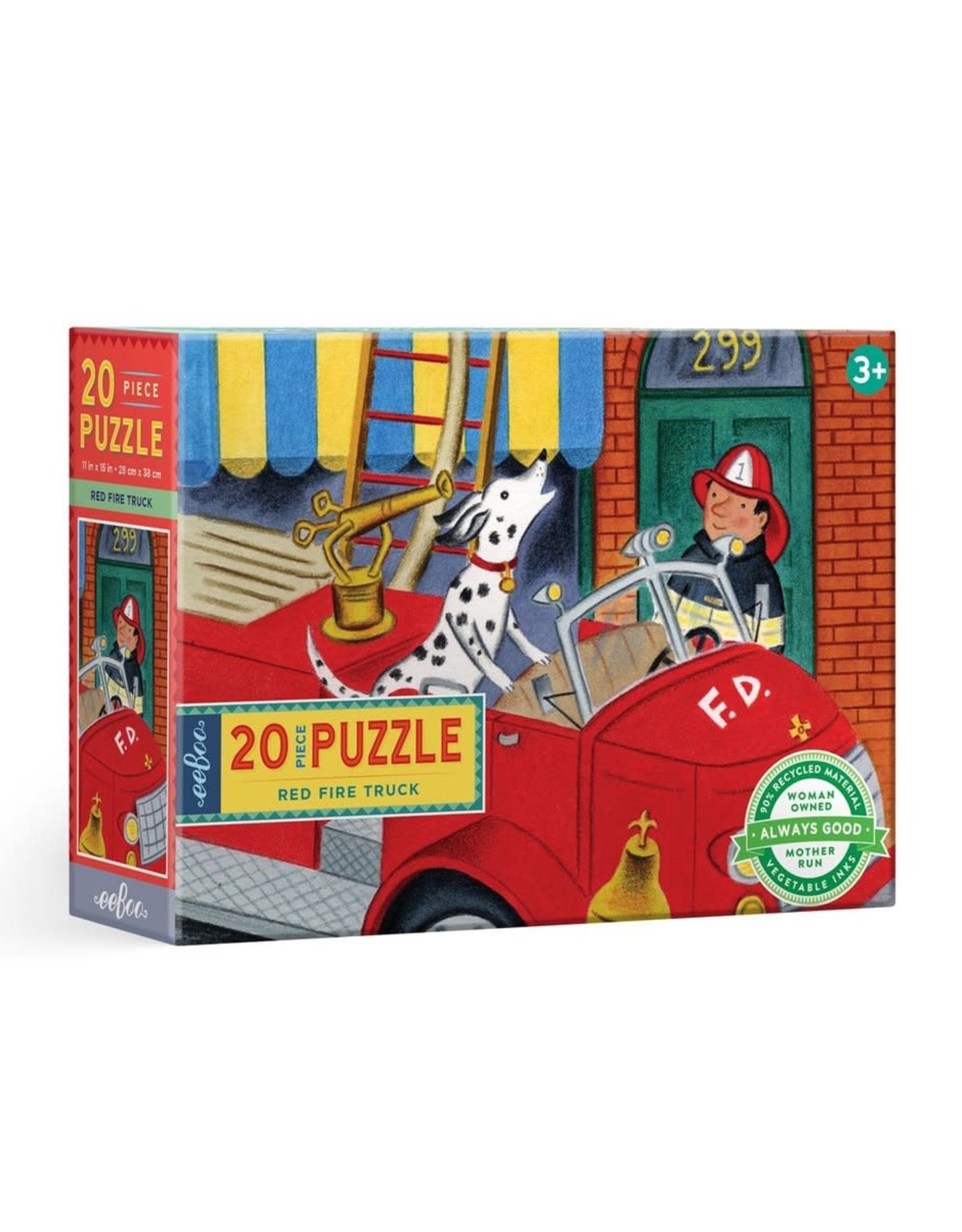 eeboo Red Firetruck 20 pc Puzzle