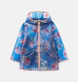 Joules Raindance Clear Raincoat - Blue Floral
