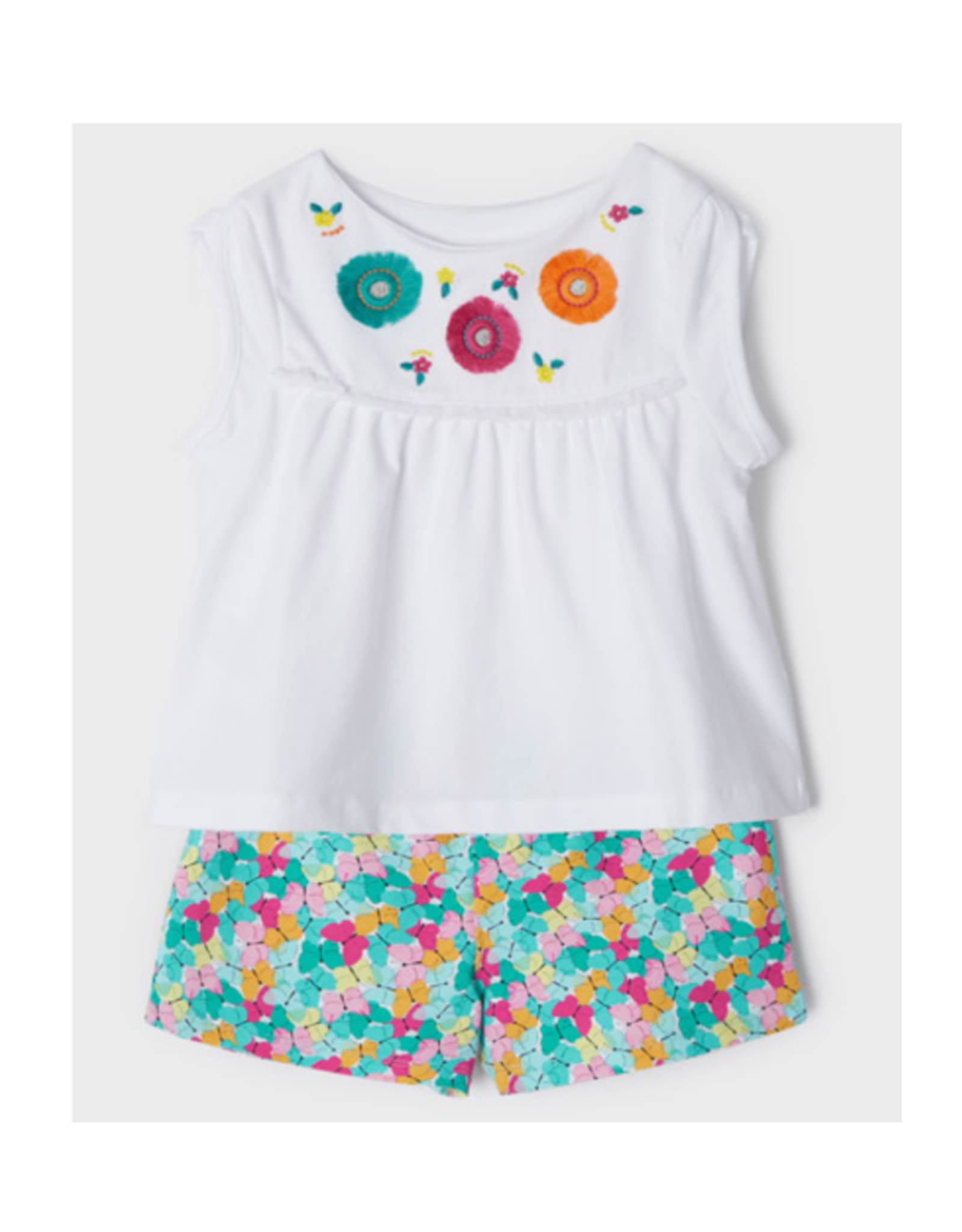 Mayoral Mini- Embroidered Shorts Set