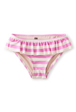 Tea Ruffled Bikini Bottom, Pink Stripes