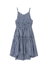 Habitual Strappy Smocked  High Low Dress