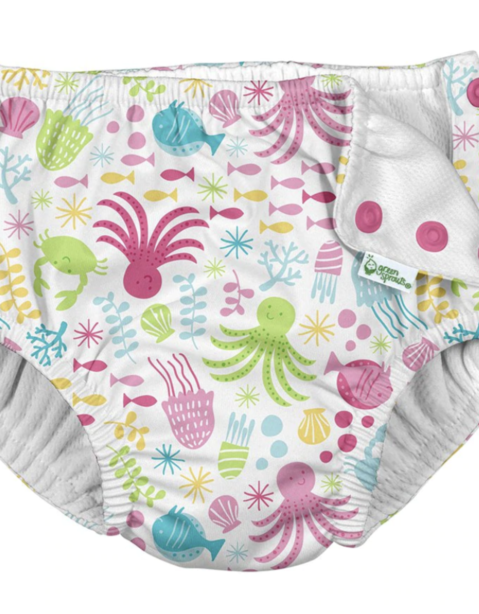 Green Sprouts Swim Diaper, White Sea Pals