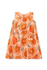 Tea Trapeze Dress, Fresh Oranges