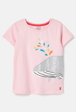 Joules Short Sleeve Applique Pink - Whale