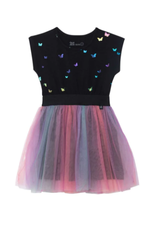 Deux Par Deux Dress With Rainbow Mesh Skirt
