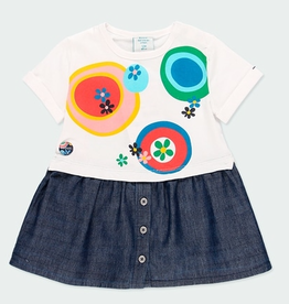 Boboli Dress, Denim & Floral