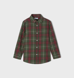 Mayoral LS Checked Shirt, Forest-Red