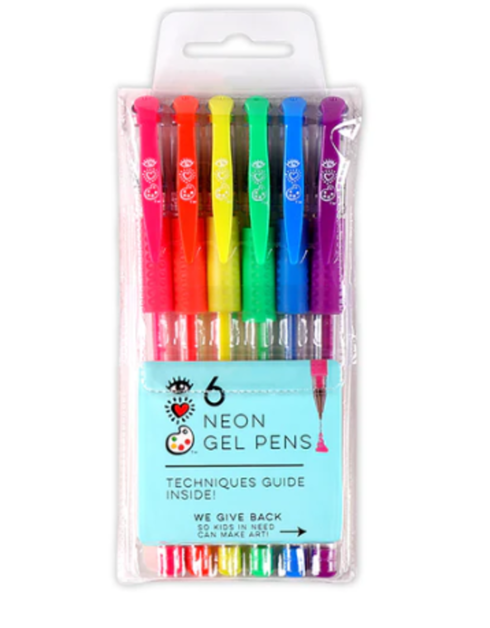 Bright Stripes 6 Neon Gel Pens