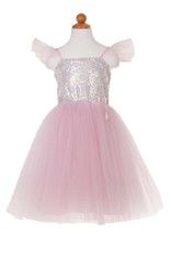 Silver Sequins Princess Dress, Pink