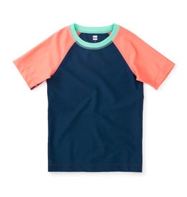 Tea Short Sleeve Rash Guard, Whale blue