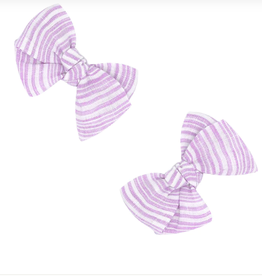 Baby Bling 2 Pk Baby Bloom Clips Wisteria Linen Stripe