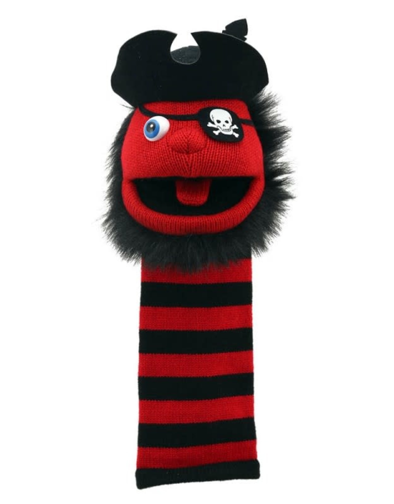 Knitted Puppet, Pirate, Red & Black