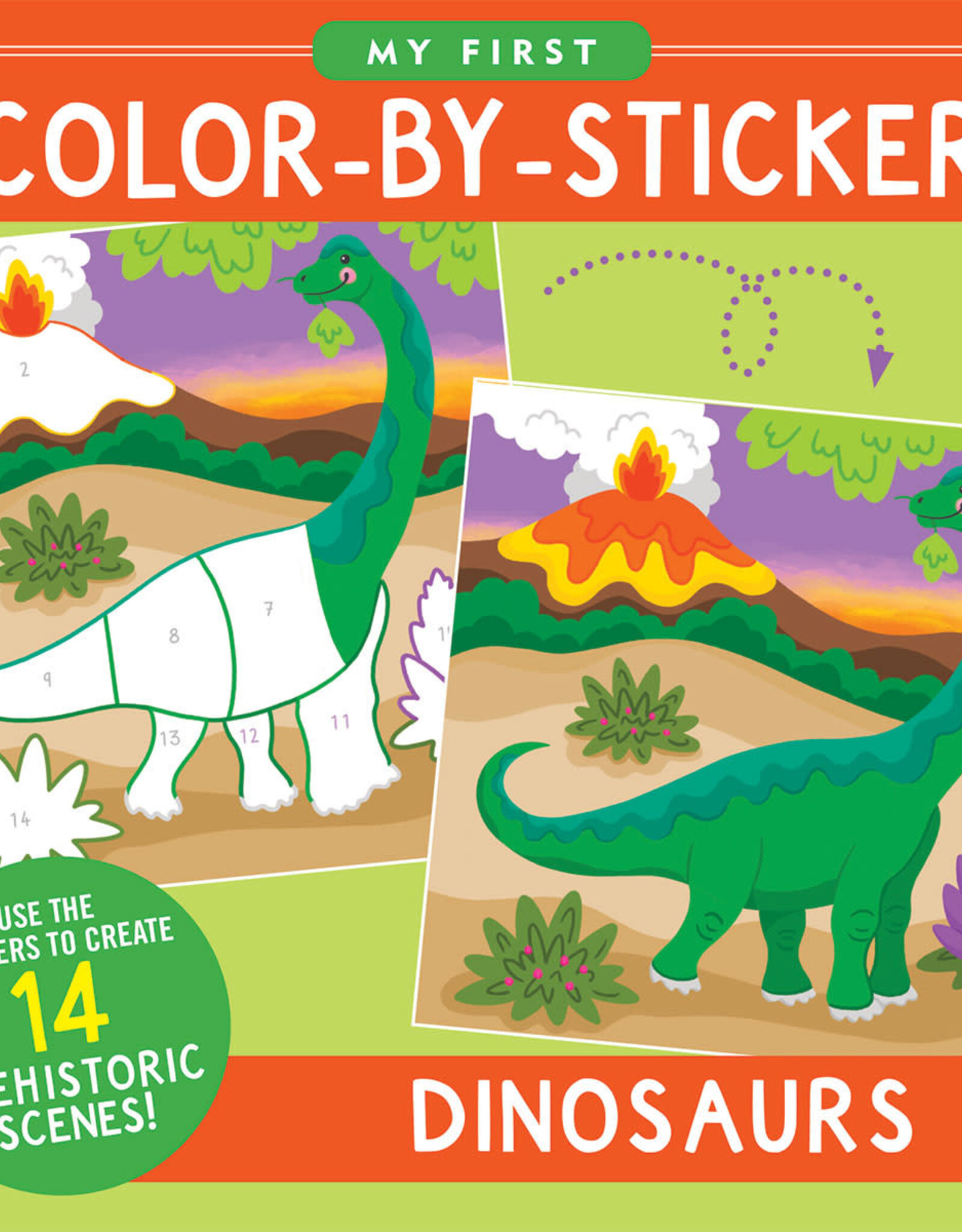 Peter Pauper My 1st Color by Sticker Book, Dinosaurs