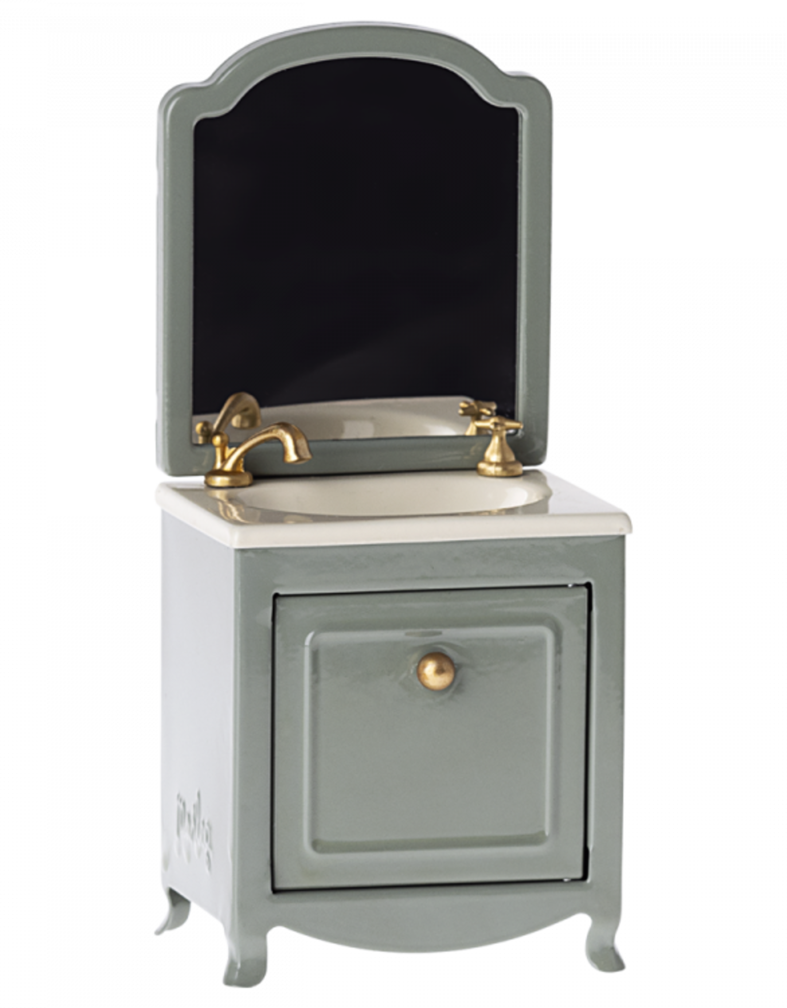 Maileg Sink Dresser with Mirror, mouse, dark mint