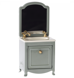 Maileg Sink Dresser with Mirror, mouse, dark mint