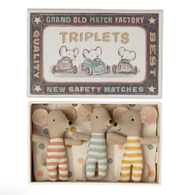 Maileg Triplets in Matchbox, baby mice