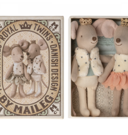 Maileg Royal Twins Mice in Box, little sister and brother