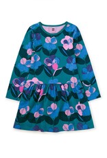 Tea Long Sleeve Pocket Dress, Painterly Pansies