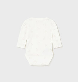 Mayoral Bodysuit, White w/Pink Flowers