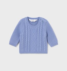 Mayoral Cable Knit Sweater, Waterfall Blue