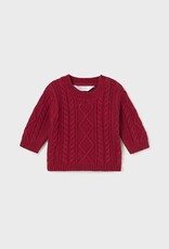 Mayoral Cable Knit Sweater, Cherry