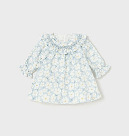 Mayoral Velvet Dress, Blue Floral