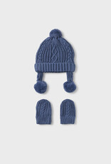 Mayoral Hat and Mittens Set, Winter Blue