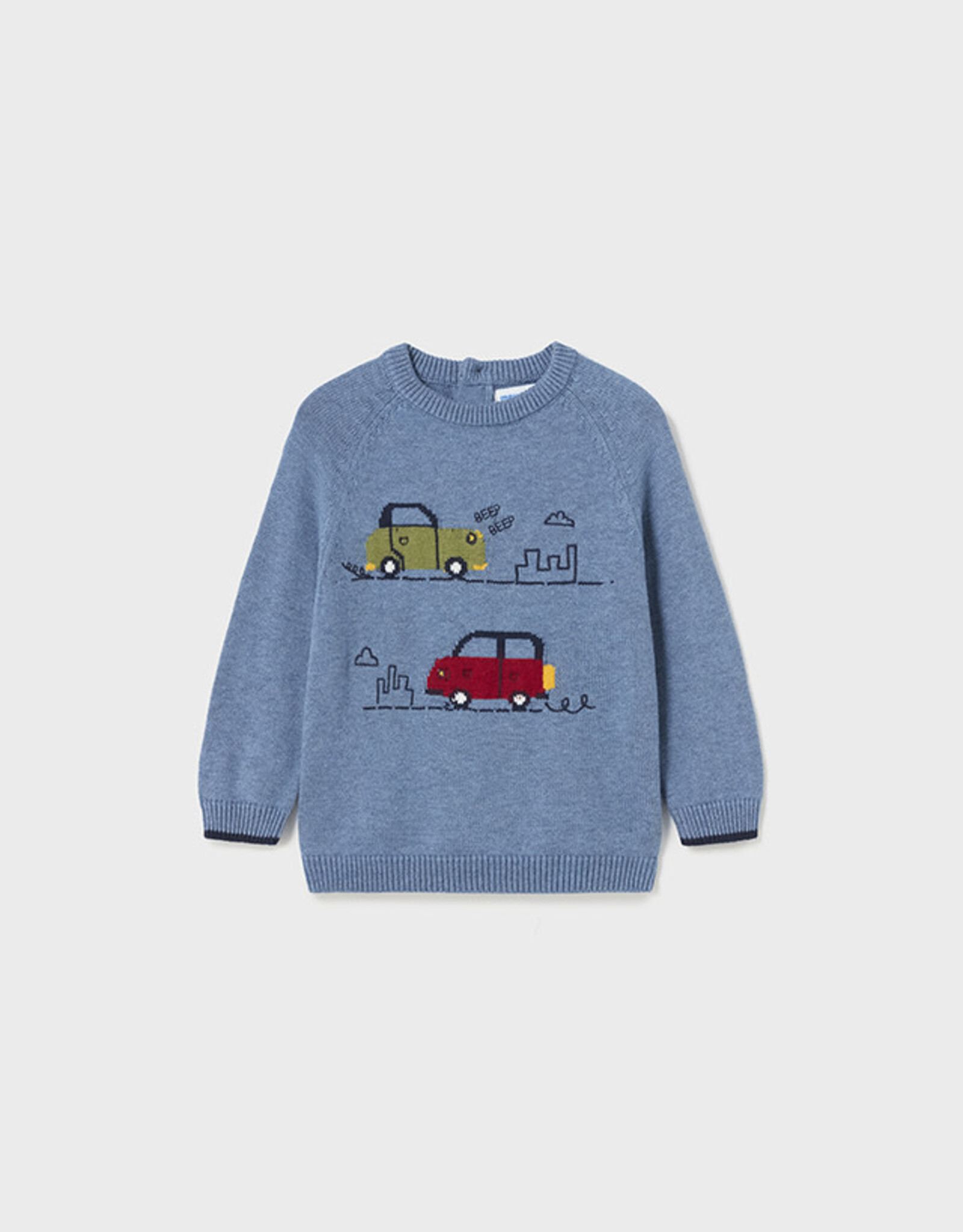 Mayoral Sweater, Blue with 2 Cars