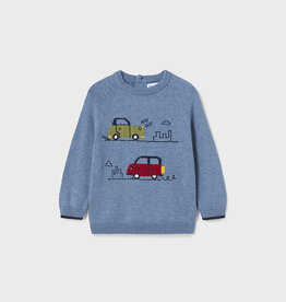 Mayoral Sweater, Blue with 2 Cars