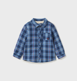 Mayoral Lined Blue Plaid Overshirt