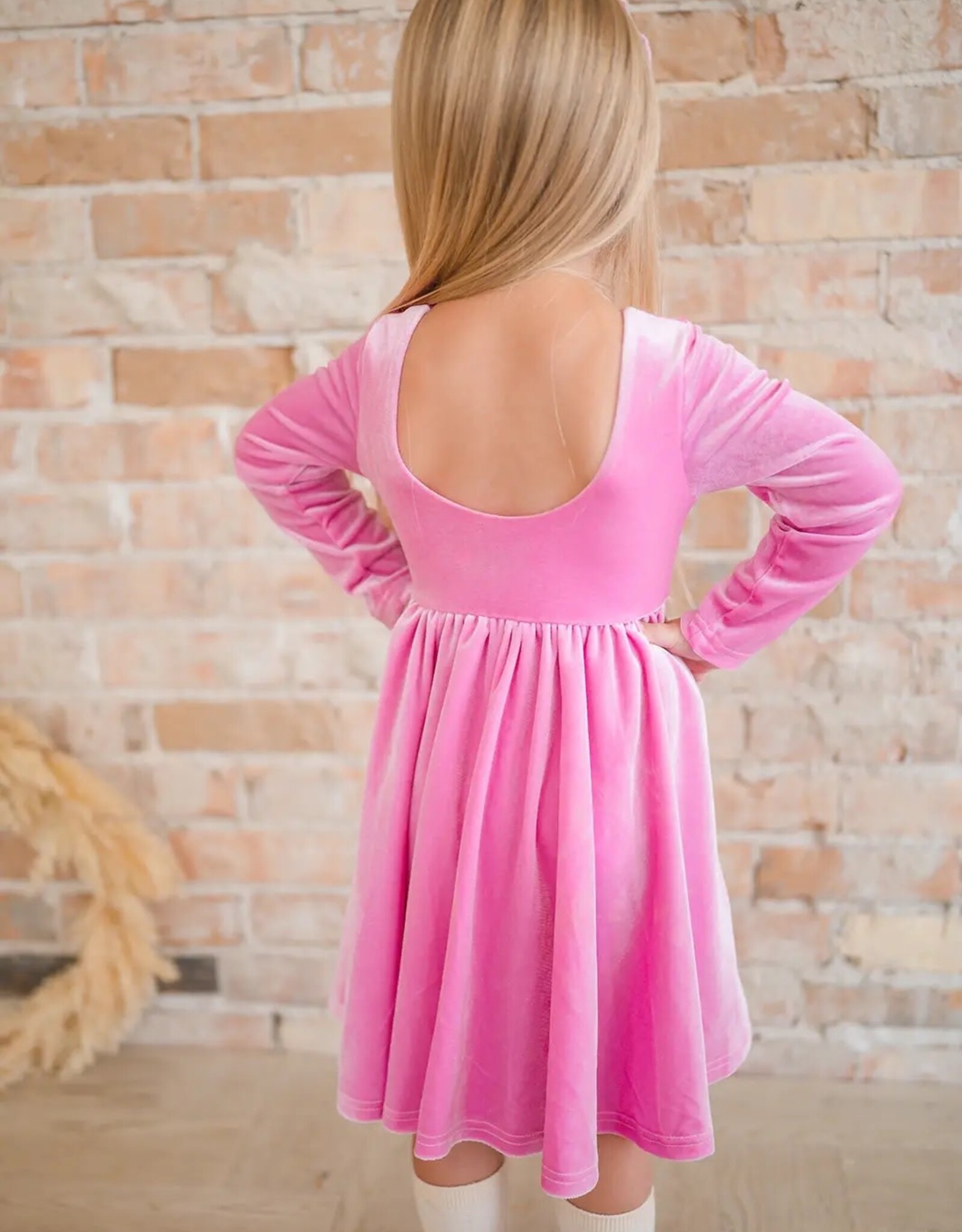 Ollie Jay Gwendolyn Dress, Baby Pink Velvet