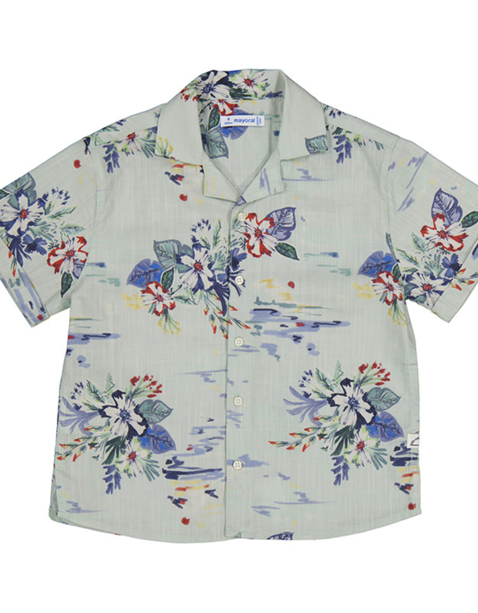 Mayoral SS Buttondown Shirt, Botanic, Green Floral