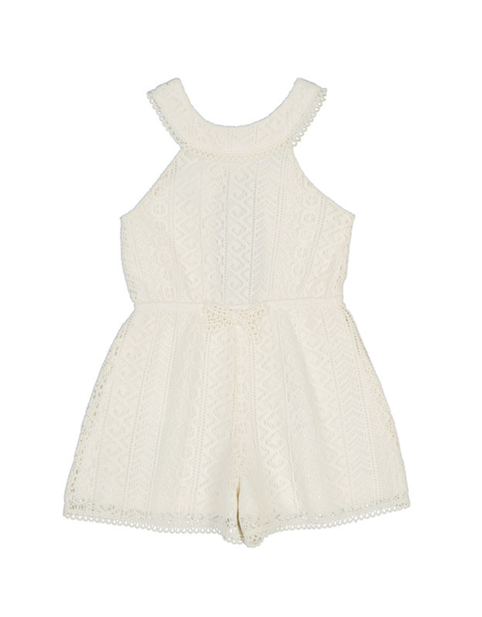 Mayoral Guipure Romper, Chickpea