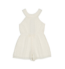 Mayoral Guipure Romper, Chickpea