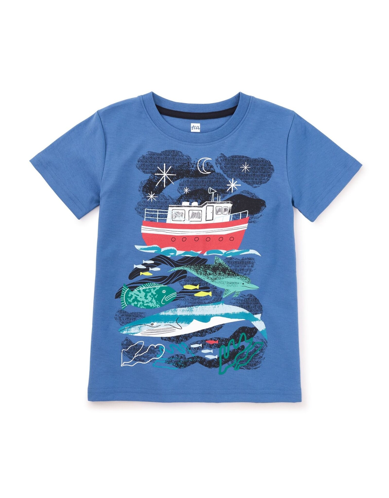 Tea Sea Life Graphic Tee / Mariner Blue