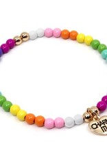 Charm It! Gold Rainbow Bead Stretch Bracelet