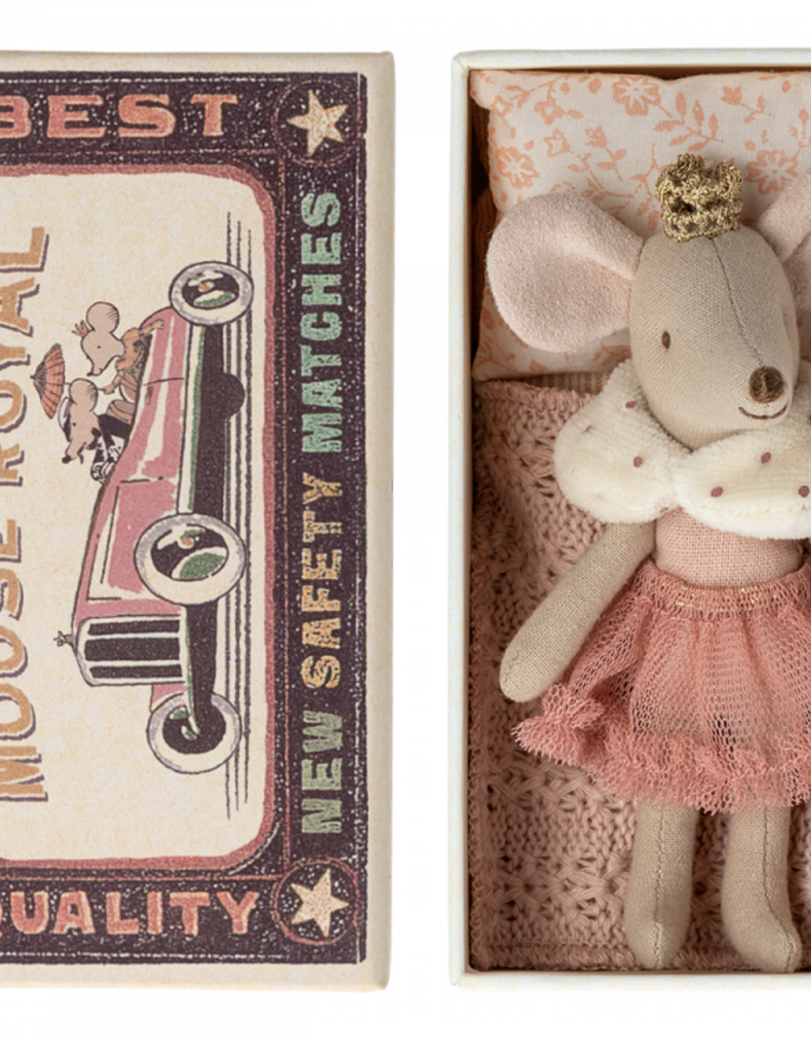 Maileg Princess Mouse, Little Sister in Matchbox