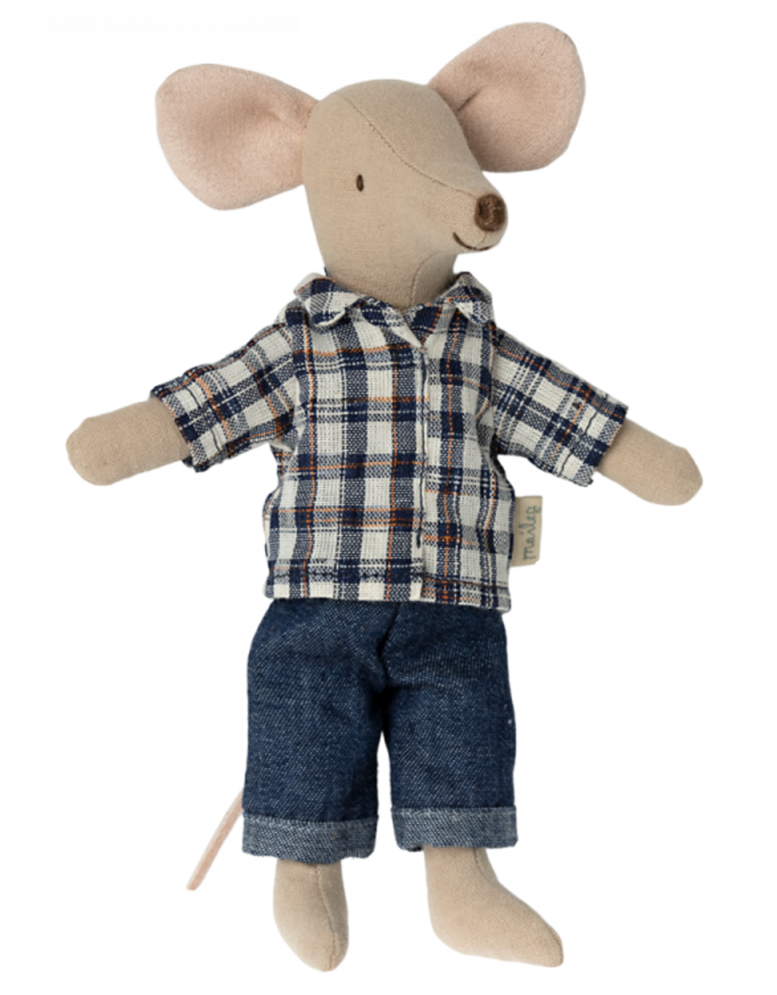 Maileg Dad Mouse in Checked Shirt & Jeans