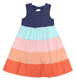 Color Block Twirl Dress, Indigo