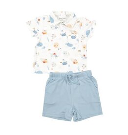 Angel Dear Shorts and Polo Set, Cute Ocean