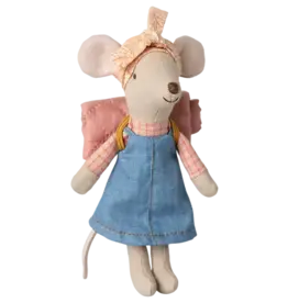 Maileg Hiker Mouse, Big Sister w/Denim Dress