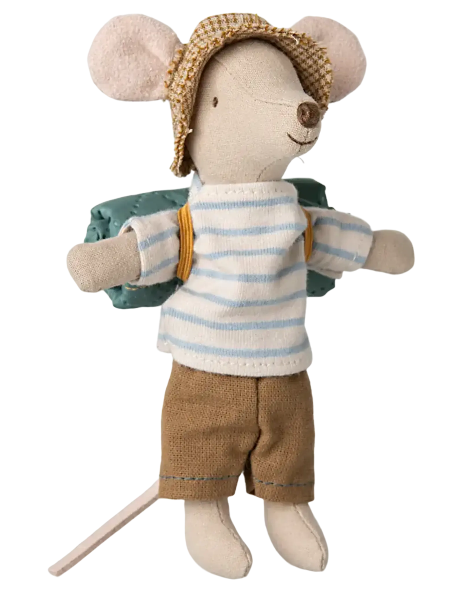 Maileg Hiker Mouse, Big Brother w/Blue Striped Tee