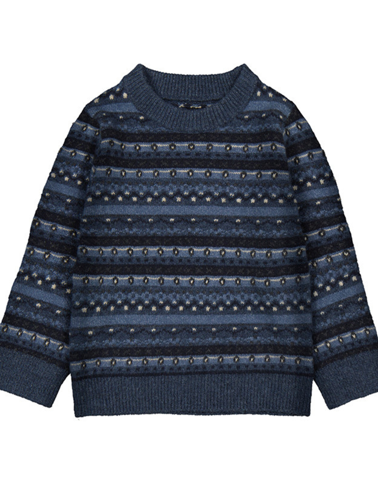 Steel Blue Jacquard Sweater