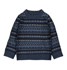 Steel Blue Jacquard Sweater