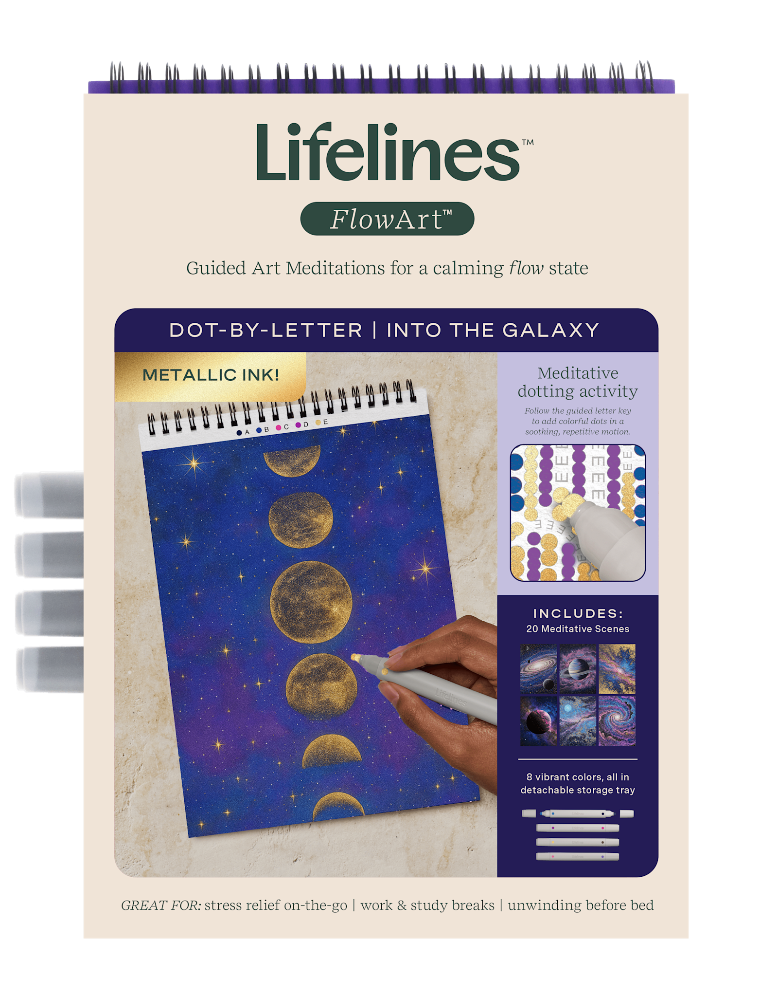 Lifelines FlowArt Dot by Letter, Into the Galaxy, Metallic